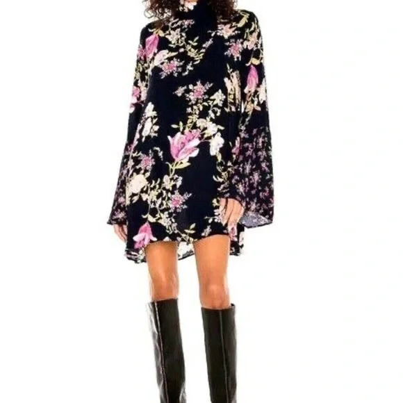 Free People NEW Womens Dress Size Small Floral Midnight Combo Tunic - Picture 1 of 8